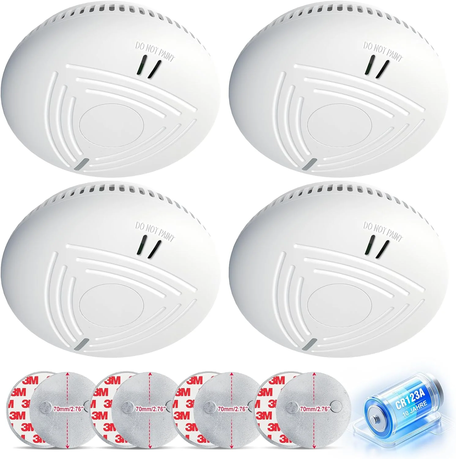 دتکتور دود DAYTECH با باتری 10 ساله و نگهدارنده مغناطیسی - مجموعه 4 تایی آلارم آتش نشانی دارای گواهینامه TÜV، مستقل با آلارم 85 دسی بل و سوئیچ تست/بی صدا - برای اتاق خواب، آشپزخانه، اتاق کودکان (سفید-4) دتکتور دود DAYTECH با باتری 10 ساله و نگهدارنده مغناطیسی - مجموعه 4 تایی آلارم آتش نشانی دارای گواهینامه TÜV، مستقل با آلارم 85 دسی بل و سوئیچ تست/بی صدا - برای اتاق خواب، آشپزخانه، اتاق کودکان (سفید-4)