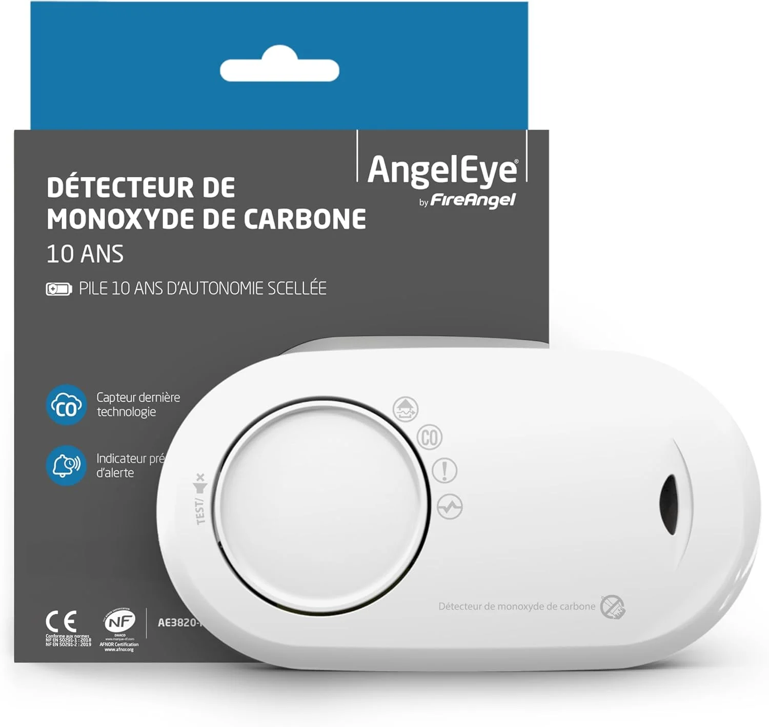 آشکارساز مونوکسید کربن AngelEye AE3820 CO، سنسور مونوکسید کربن، آشکارساز قابل حمل CO، باتری مهر و موم شده 10 ساله، مناسب برای خانه و مسافرت، NF آشکارساز مونوکسید کربن AngelEye AE3820 CO، سنسور مونوکسید کربن، آشکارساز قابل حمل CO، باتری مهر و موم شده 10 ساله، مناسب برای خانه و مسافرت، NF