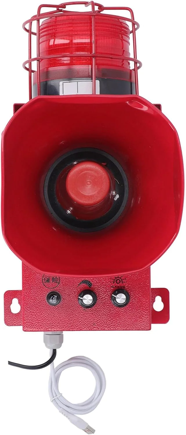 آژیر صنعتی Torvex Siren، بوق نور صدا در فضای باز 180dB با هشدار استروب، آژیر اضطراری صنعتی ضد آب (DC24V)