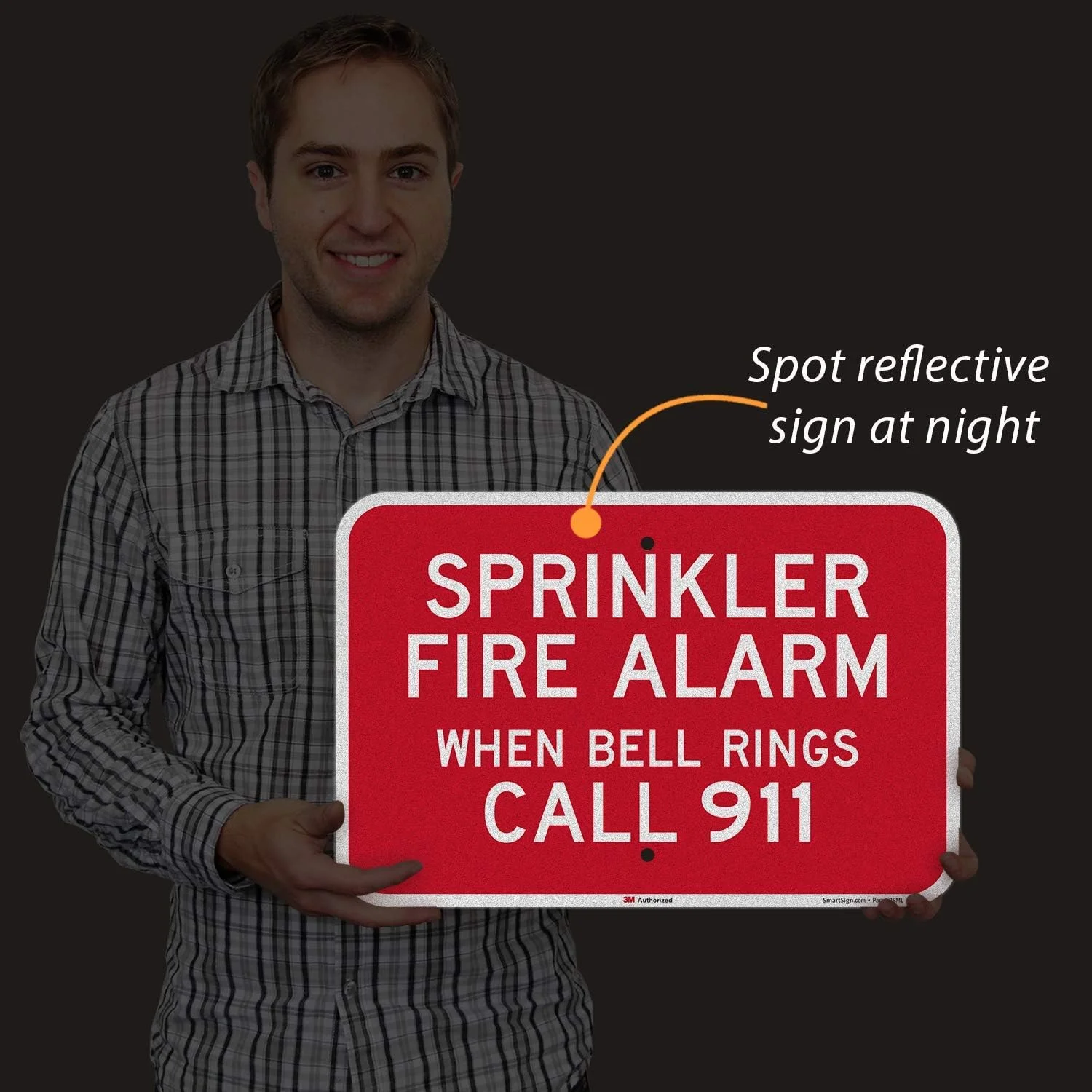 تابلو SmartSign "آلارم آتش نشانی آبپاش - هنگام زنگ زدن با 115 تماس بگیرید" | 30 در 45 سانتی متر آلومینیوم بازتابنده درجه مهندسی 3M تابلو SmartSign "آلارم آتش نشانی آبپاش - هنگام زنگ زدن با 115 تماس بگیرید" | 30 در 45 سانتی متر آلومینیوم بازتابنده درجه مهندسی 3M