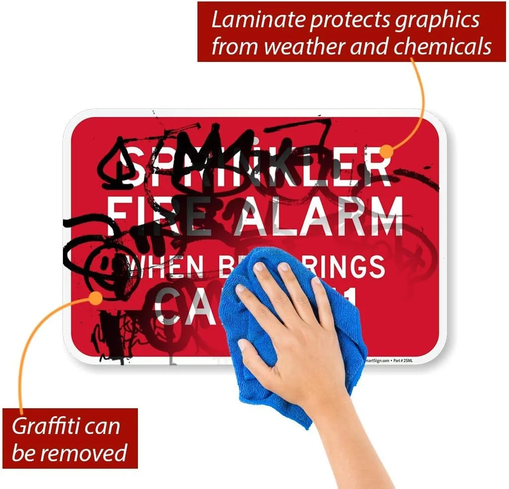 تابلو SmartSign "آلارم آتش نشانی آبپاش - هنگام زنگ زدن با 115 تماس بگیرید" | 30 در 45 سانتی متر آلومینیوم بازتابنده درجه مهندسی 3M تابلو SmartSign "آلارم آتش نشانی آبپاش - هنگام زنگ زدن با 115 تماس بگیرید" | 30 در 45 سانتی متر آلومینیوم بازتابنده درجه مهندسی 3M