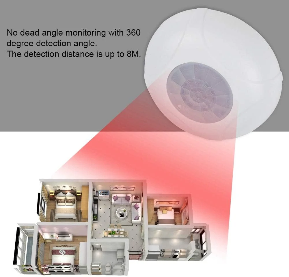 سنسور حرکتی دزدگیر Hakeeta، سیم دار، 360 درجه، بدنه مقاوم در برابر آتش، نصب سقفی یا دیواری، ایده آل برای امنیت داخلی فروشگاه/دفتر/منزل، سیستم دزدگیر تشخیص مادون قرمز، حساسیت بالا، سفید سنسور حرکتی دزدگیر Hakeeta، سیم دار، 360 درجه، بدنه مقاوم در برابر آتش، نصب سقفی یا دیواری، ایده آل برای امنیت داخلی فروشگاه/دفتر/منزل، سیستم دزدگیر تشخیص مادون قرمز، حساسیت بالا، سفید