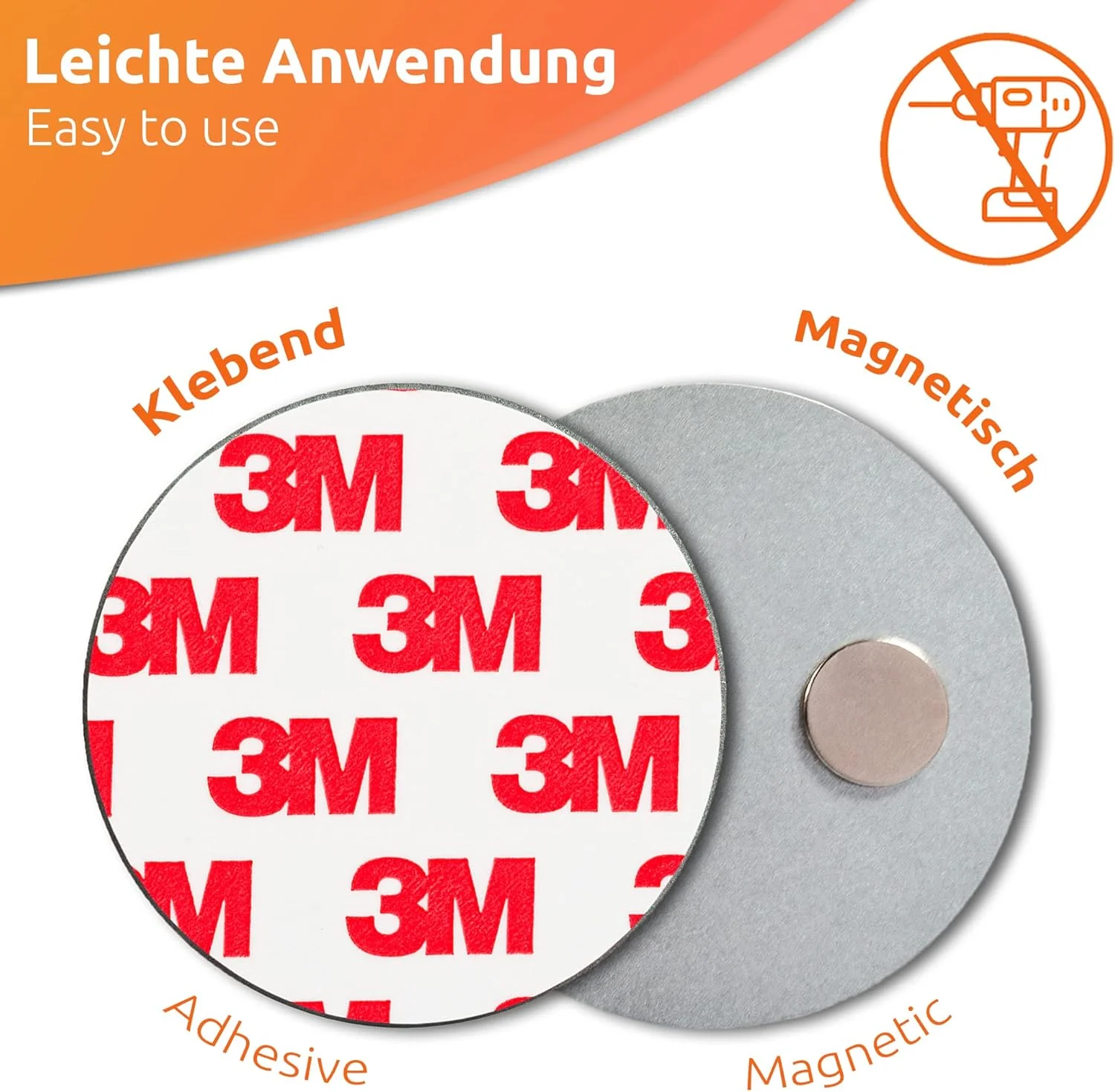 صفحه مغناطیسی چسبی ECENCE ECENCE برای آشکارسازهای دود، 5 پایه مغناطیسی خود چسب، قطر 50 میلی متر، قابل نصب بدون سوراخکاری یا پیچ برای همه آلارم های دود و آلارم های آتش