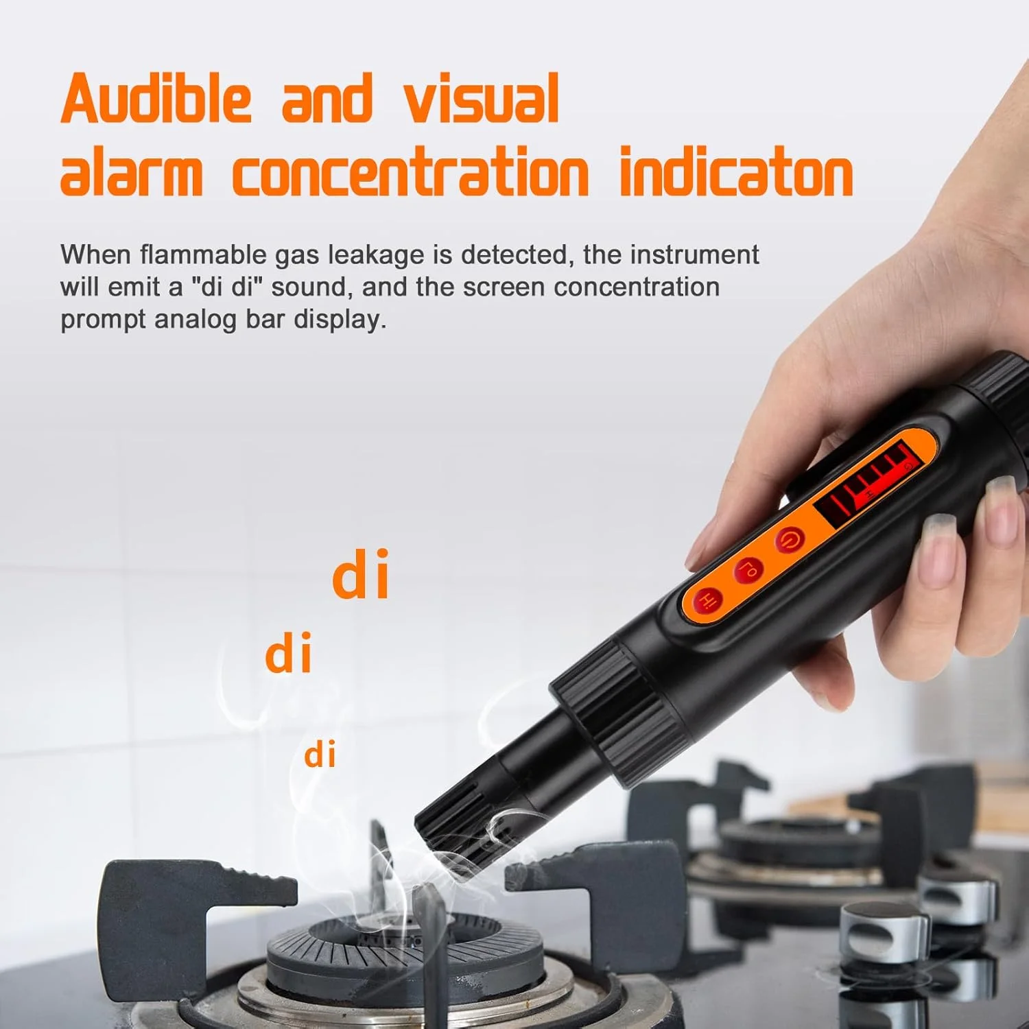 دستگاه تشخیص گاز قابل حمل - جمع و جور و سبک، با باتری AAA، تشخیص نشت حساس متان، پروپان و بوتان برای مصارف خانگی، صنعتی و فضای باز دستگاه تشخیص گاز قابل حمل - جمع و جور و سبک، با باتری AAA، تشخیص نشت حساس متان، پروپان و بوتان برای مصارف خانگی، صنعتی و فضای باز