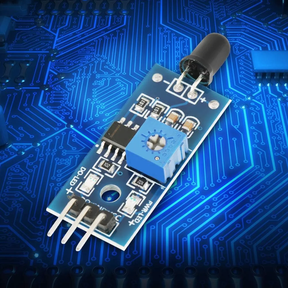 ماژول حسگر شعله مادون قرمز Eujgoov، 5 عددی، آشکارساز هوشمند سنسور شعله برای ولتاژ گسترده LM393، 60 درجه ماژول حسگر شعله مادون قرمز Eujgoov، 5 عددی، آشکارساز هوشمند سنسور شعله برای ولتاژ گسترده LM393، 60 درجه