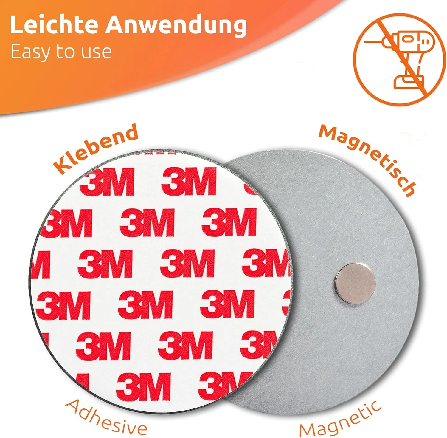 ابزار نصب دتکتور دود مغناطیسی ECENCE، شامل 10 عدد پد چسبی مغناطیسی با چسب 3M برای دتکتورهای دود Ø 70 میلی متر، بدون نیاز به سوراخکاری یا پیچ، نصب سریع و آسان