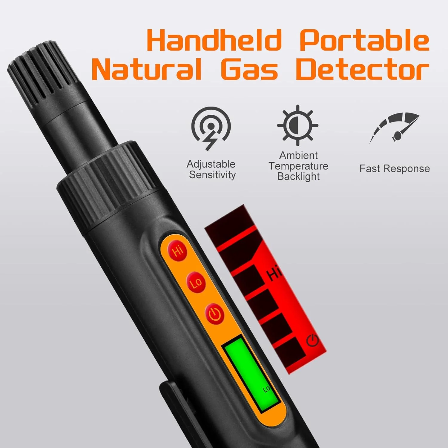 دستگاه تشخیص گاز قابل حمل - جمع و جور و سبک، با باتری AAA، تشخیص نشت حساس متان، پروپان و بوتان برای مصارف خانگی، صنعتی و فضای باز دستگاه تشخیص گاز قابل حمل - جمع و جور و سبک، با باتری AAA، تشخیص نشت حساس متان، پروپان و بوتان برای مصارف خانگی، صنعتی و فضای باز