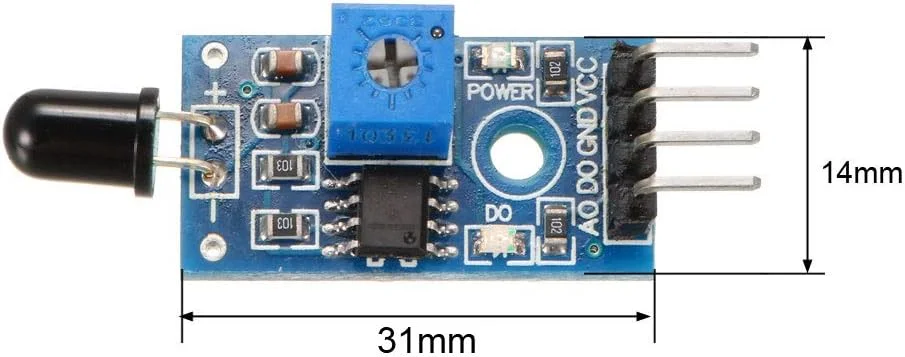 ماژول سنسور شعله مادون قرمز uxcell، آشکارساز 4 پین تشخیص دما برای آردوینو