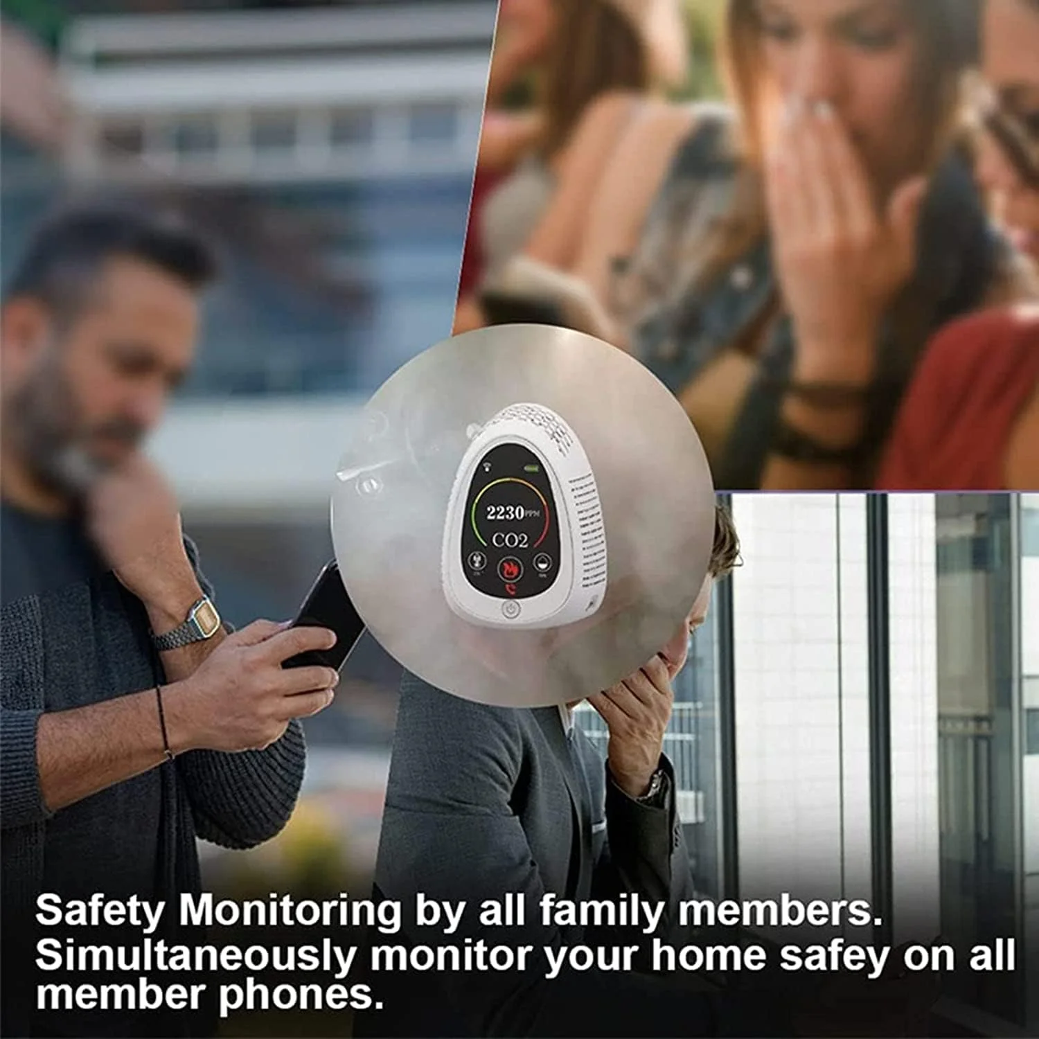 دستگاه سنجش کیفیت هوا، آشکارساز هوای بیرون 5 ولت با کاربری آسان، صفحه نمایش بزرگ، بدنه سفید مقاوم در برابر شعله برای کمپینگ دستگاه سنجش کیفیت هوا، آشکارساز هوای بیرون 5 ولت با کاربری آسان، صفحه نمایش بزرگ، بدنه سفید مقاوم در برابر شعله برای کمپینگ