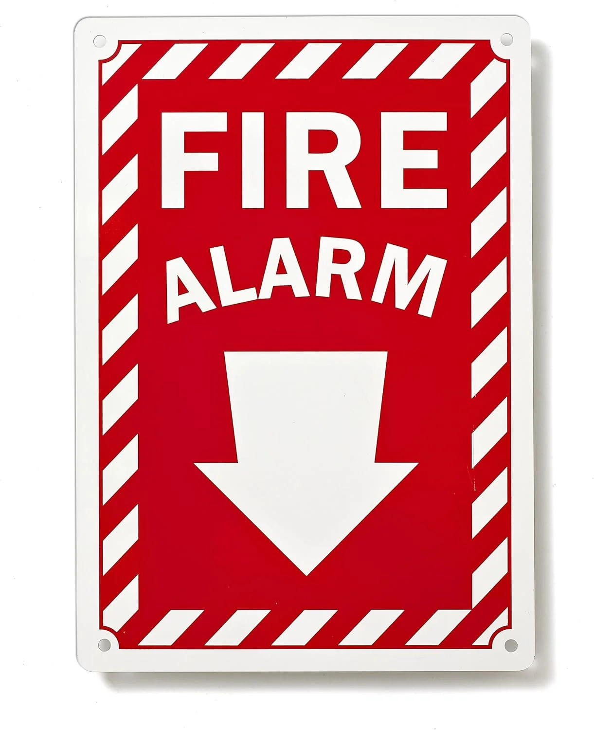 تابلوی مرکز اعلام حریق My Sign Center با فلش رو به پایین، 25.4 در 17.8 سانتی متر - آلومینیوم 0.635 میلی متری آتش نشانی و ایمنی - ساخت آمریکا - محافظت شده در برابر اشعه ماوراء بنفش و مقاوم در برابر آب و هوا