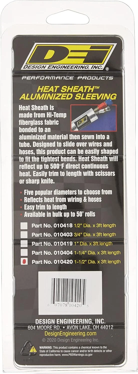 روکش حرارتی مهندسی طراحی 010420، آستین آلومینیومی 1-1/2 اینچ قطر داخلی در 3 فوت برای محافظت نهایی در برابر حرارت بالا