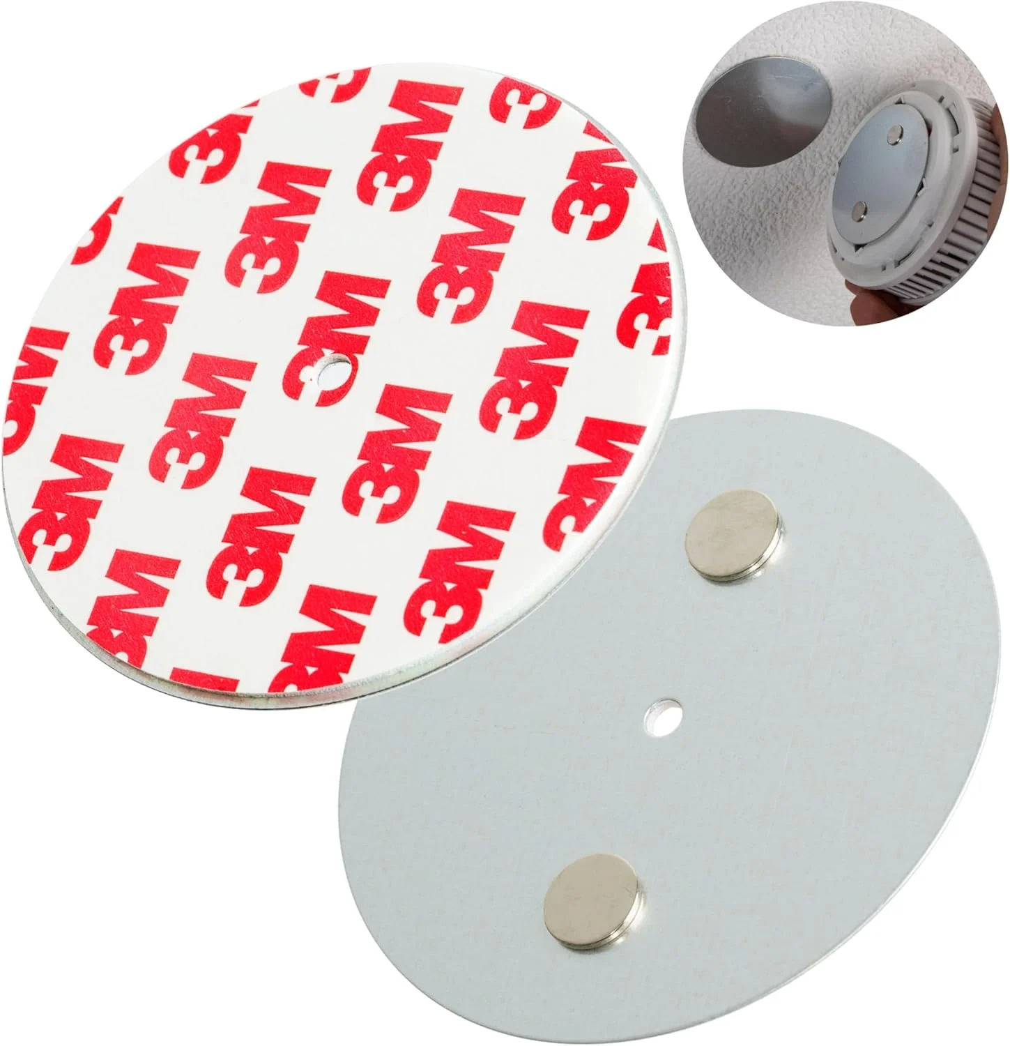 نگهدارنده مغناطیسی دتکتور دود، 1 عدد، قطر 70 میلی متر، برای چسباندن یا پیچ کردن، نگهدارنده مغناطیسی، آلارم هشدار روی سقف، دیوار، نگهدارنده برای دتکتورهای آتش سوزی و دتکتورهای دود، دتکتور دود