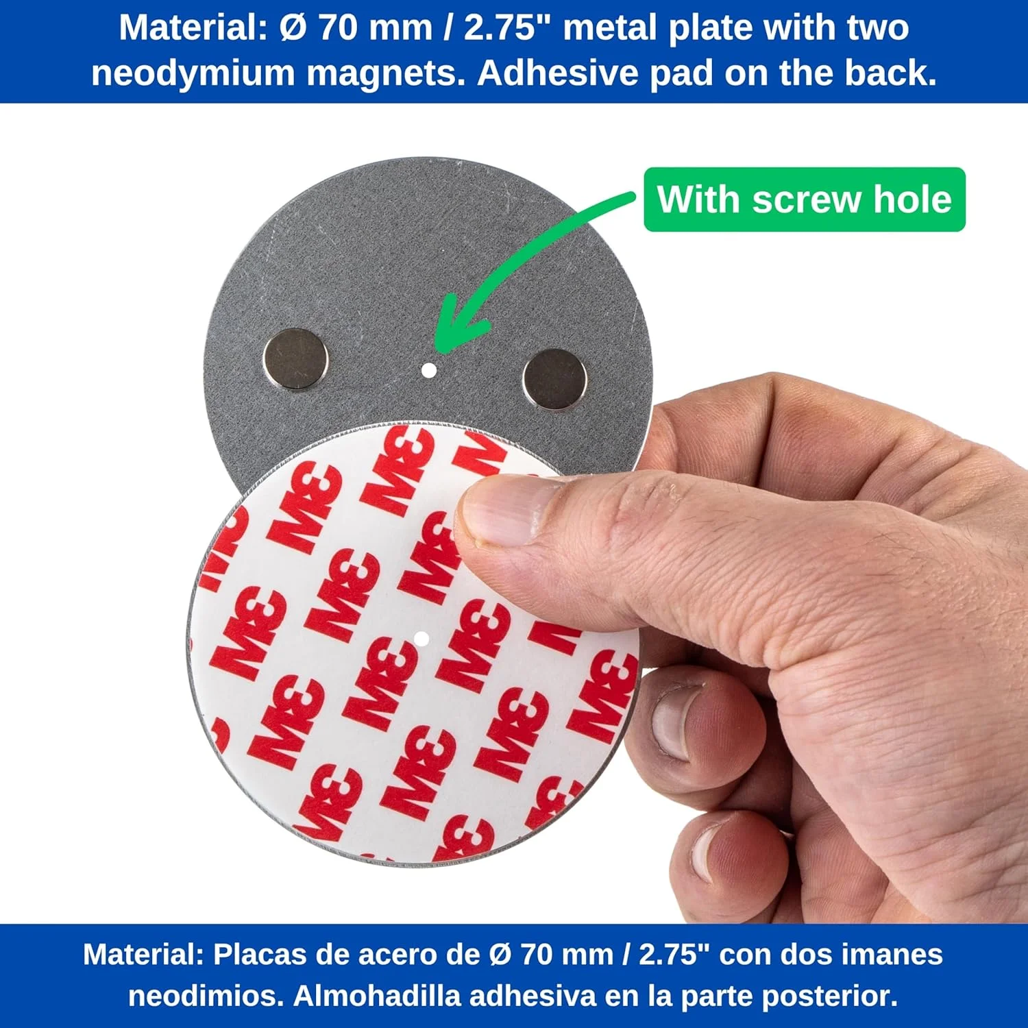 نگهدارنده مغناطیسی دتکتور دود، 1 عدد، قطر 70 میلی متر، برای چسباندن یا پیچ کردن، نگهدارنده مغناطیسی، آلارم هشدار روی سقف، دیوار، نگهدارنده برای دتکتورهای آتش سوزی و دتکتورهای دود، دتکتور دود