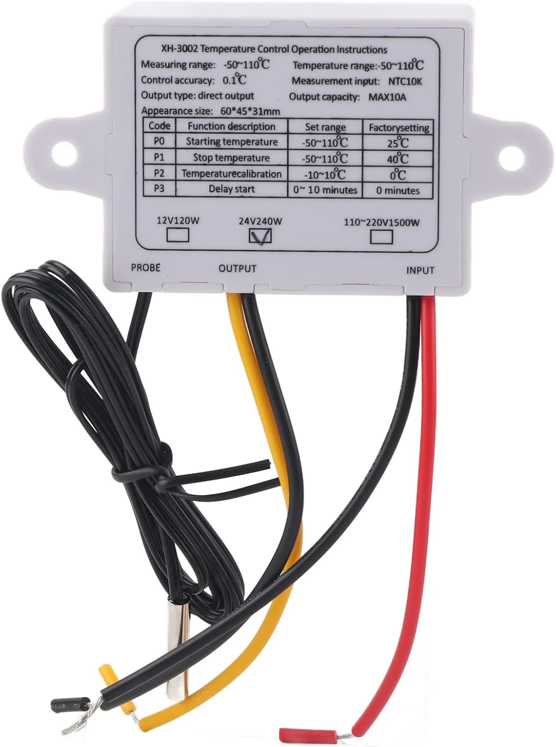 کنترل دمای میکروکامپیوتر Cryfokt، کنترلر دمای پد حرارتی نهال، مخفیگاه مار برای کنترل دمای هوا و آب برای جوجه کشی (24 ولت)