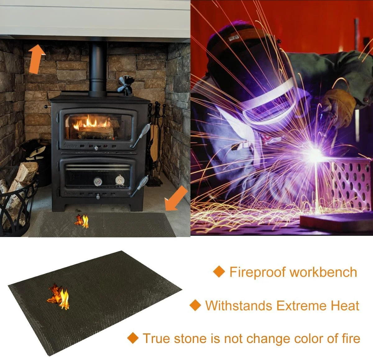 محافظ حرارتی اگزوز DEGEOBERLIN تیتانیومی با چسب پشتی برای دیوار پشت گریل، ماده محافظ دمای بالا 2500 درجه، پد عایق حرارتی (30 در 60 سانتی متر)