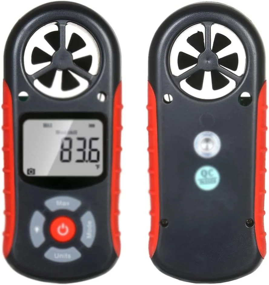 بادسنج دیجیتال HODORE، 8 در 1، سرعت باد، دمای سرما، رطوبت، شاخص حرارت، نقطه شبنم، فشارسنج هوا، ارتفاع سنج