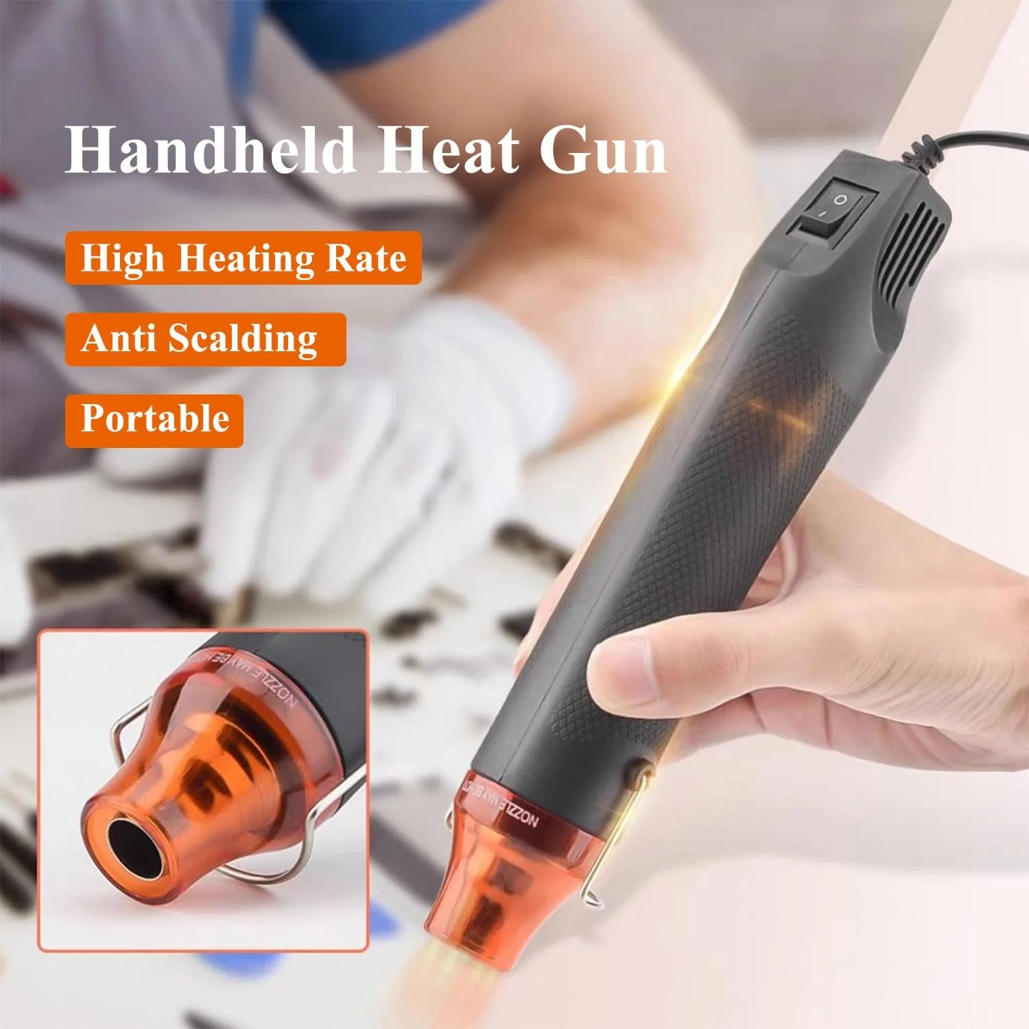 تفنگ حرارتی کوچک ISolderStore 300W، تفنگ حرارتی دستی قابل حمل با دمای دوگانه 200 و 350 درجه سانتیگراد، تفنگ هوای گرم برای از بین بردن حباب های رزین اپوکسی، خشک کردن صنایع دستی و رنگ شرینک تفنگ حرارتی کوچک ISolderStore 300W، تفنگ حرارتی دستی قابل حمل با دمای دوگانه 200 و 350 درجه سانتیگراد، تفنگ هوای گرم برای از بین بردن حباب های رزین اپوکسی، خشک کردن صنایع دستی و رنگ شرینک