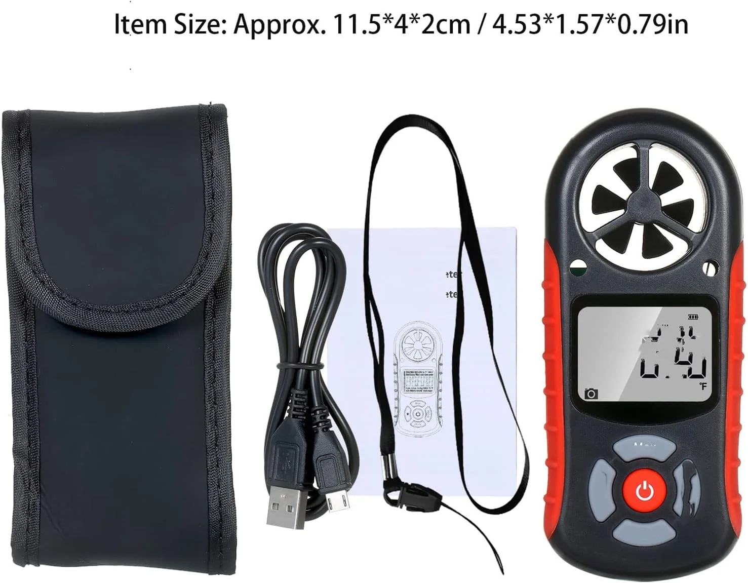 بادسنج دیجیتال HODORE، 8 در 1، سرعت باد، دمای سرما، رطوبت، شاخص حرارت، نقطه شبنم، فشارسنج هوا، ارتفاع سنج