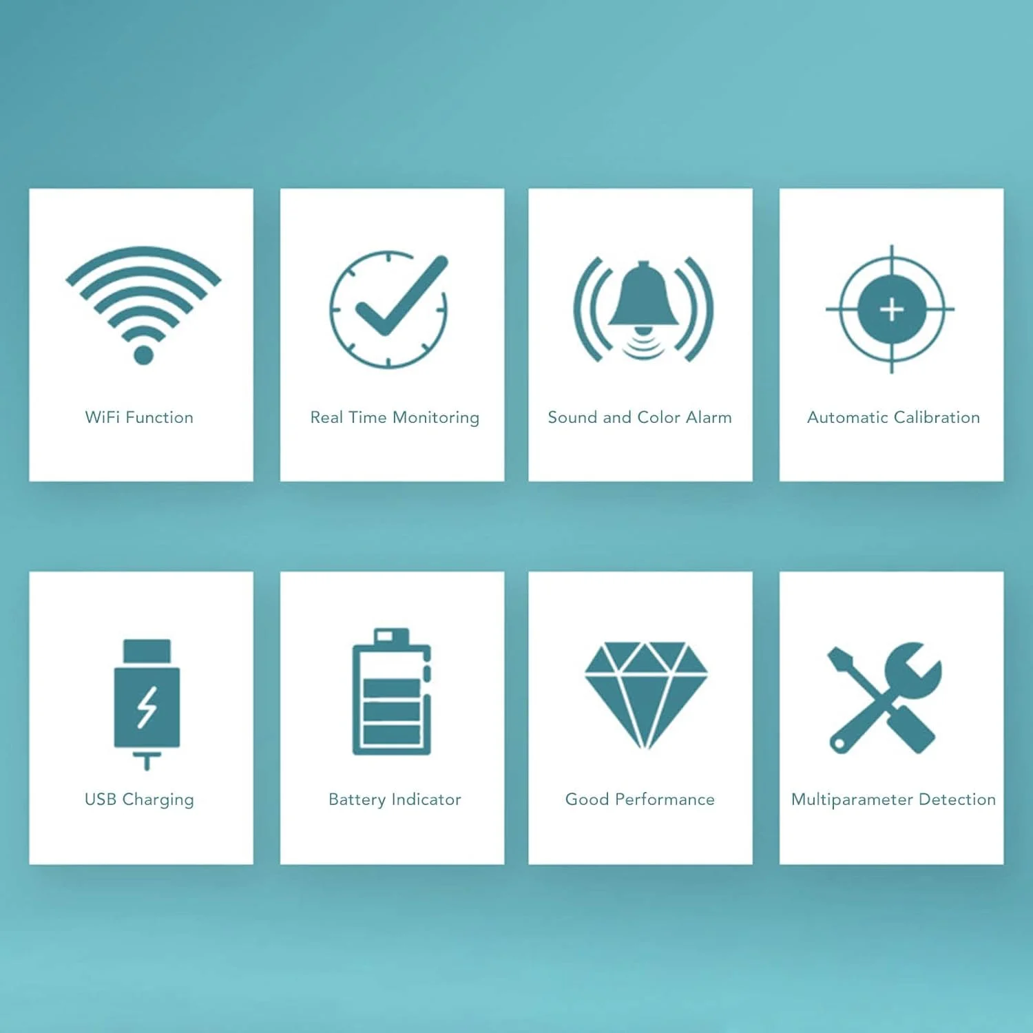 دستگاه سنجش کیفیت هوای داخلی 9 در 1، تستر وای فای 2000mAh با صفحه نمایش LCD رنگی، برای PM2.5، PM10، HCHO، آلاینده های آلی، CO، CO2 دستگاه سنجش کیفیت هوای داخلی 9 در 1، تستر وای فای 2000mAh با صفحه نمایش LCD رنگی، برای PM2.5، PM10، HCHO، آلاینده های آلی، CO، CO2