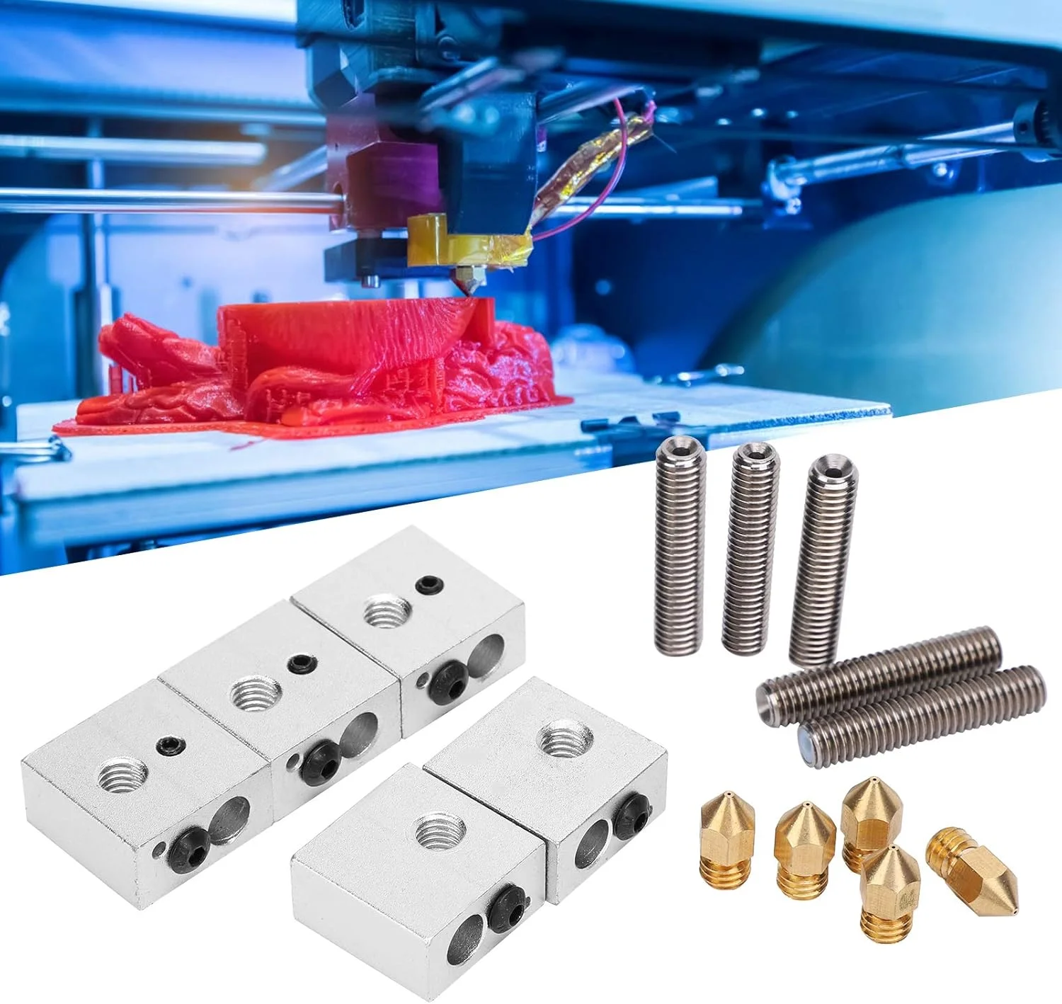 بلوک گرمایشی Junlucki، لوازم جانبی پرینتر سه بعدی با حمل آسان، برای استفاده حرفه ای از قطعات پرینتر سه بعدی، کاربرد عمومی پرینتر سه بعدی