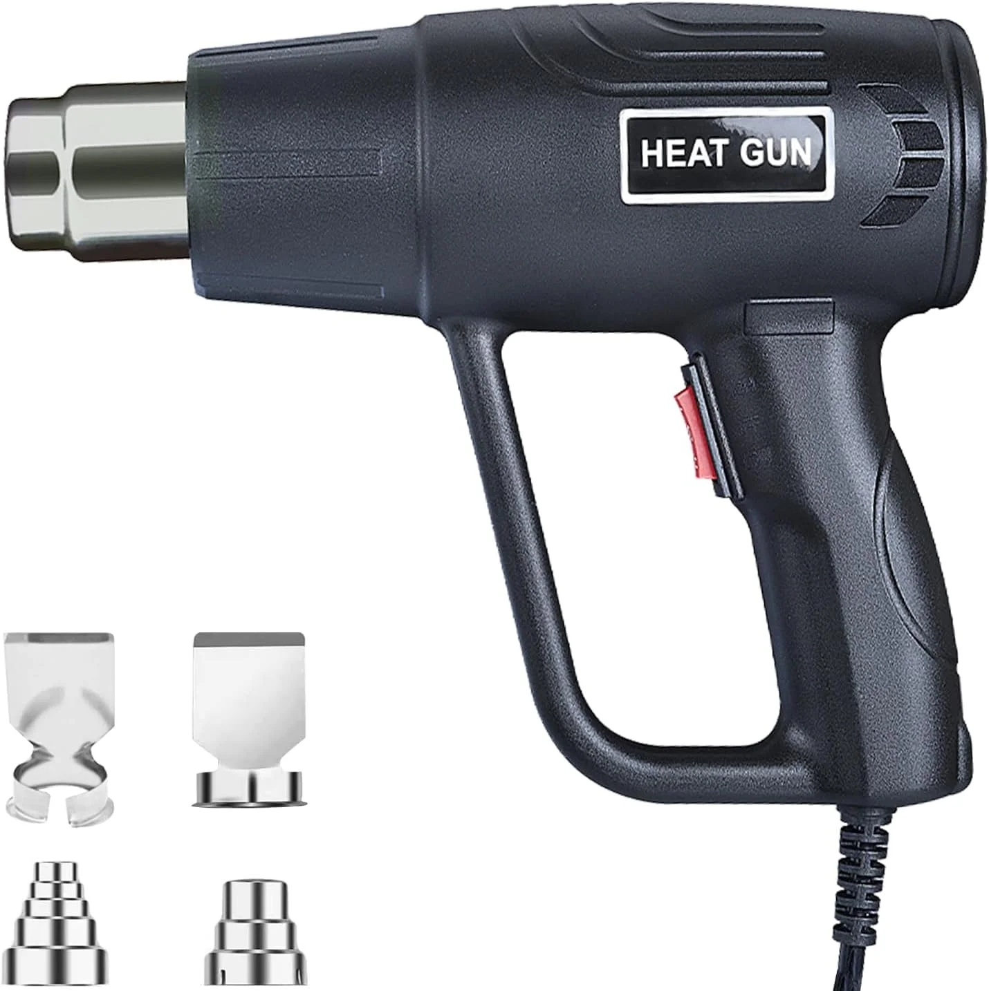 تفنگ حرارتی برقی گلوکلاز، سیم دار، 2000 وات، کنترل دمای 300℃/500℃، تفنگ هوای گرم با 4 نازل و محافظت در برابر اضافه بار برای صنایع دستی، شرینک، روکش وینیل، رزین، رنگ زدایی، نرم کردن رنگ تفنگ حرارتی برقی گلوکلاز، سیم دار، 2000 وات، کنترل دمای 300℃/500℃، تفنگ هوای گرم با 4 نازل و محافظت در برابر اضافه بار برای صنایع دستی، شرینک، روکش وینیل، رزین، رنگ زدایی، نرم کردن رنگ