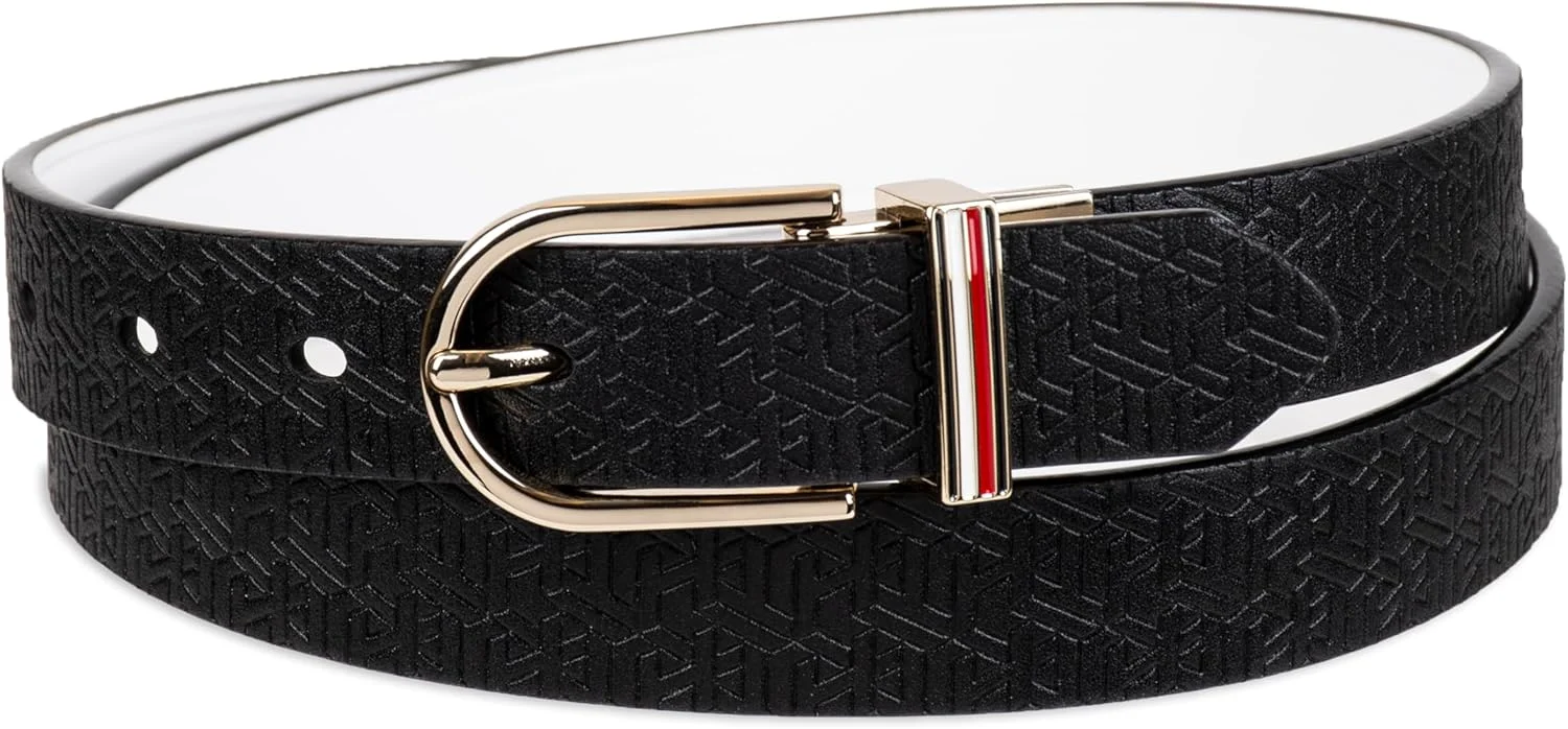 کمربند چرمی باریک دو طرفه زنانه تامی هیلفیگر مناسب برای شلوار جین، شلوار و پیراهن