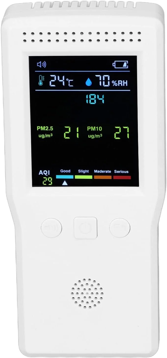 دستگاه مانیتور کیفیت هوا 9 در 1 سوراندی، سنجش PM2.5 PM10 AQI TVOC CO CO2 دما و رطوبت، تستر کیفیت هوا و آلودگی هوا برای خانه، اتاق، دفتر، گلخانه دستگاه مانیتور کیفیت هوا 9 در 1 سوراندی، سنجش PM2.5 PM10 AQI TVOC CO CO2 دما و رطوبت، تستر کیفیت هوا و آلودگی هوا برای خانه، اتاق، دفتر، گلخانه