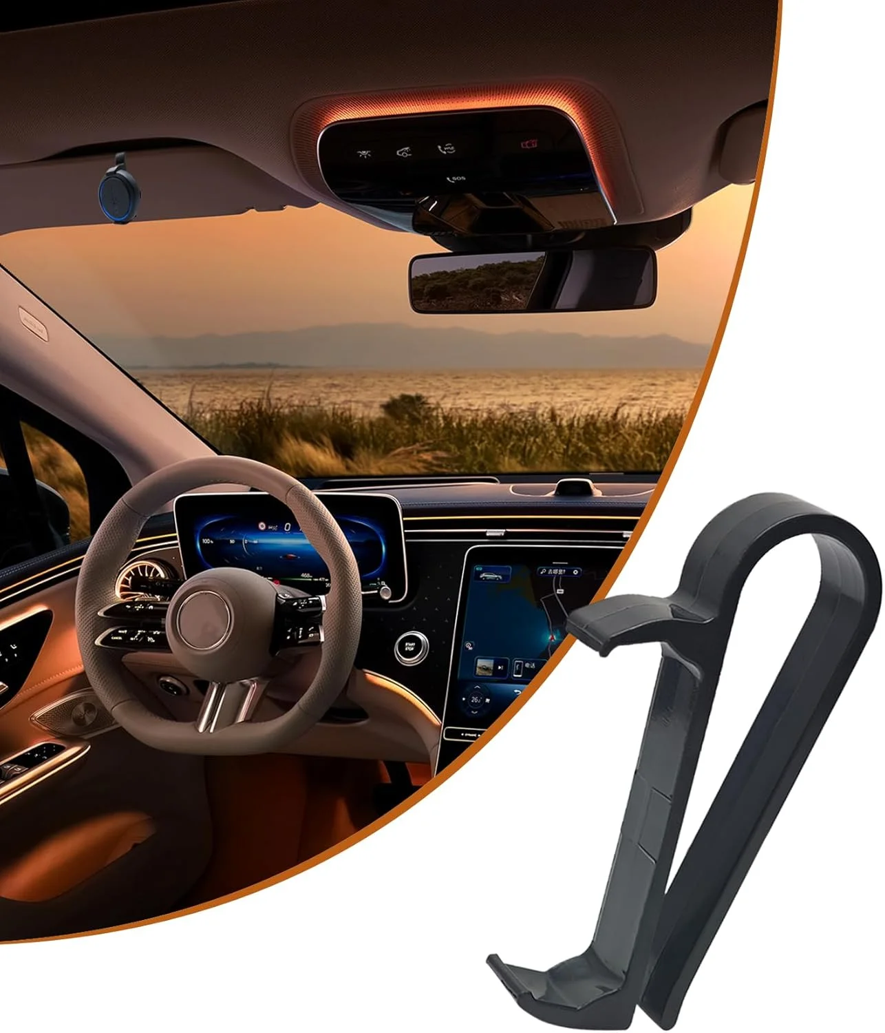 پایه نگهدارنده خودرو T TAKONE برای OOONO-NO2، نگهدارنده رادار دتکتور کمک راننده No2، نصب روی آفتابگیر، مقاوم در برابر حرارت و پایدار، مشکی