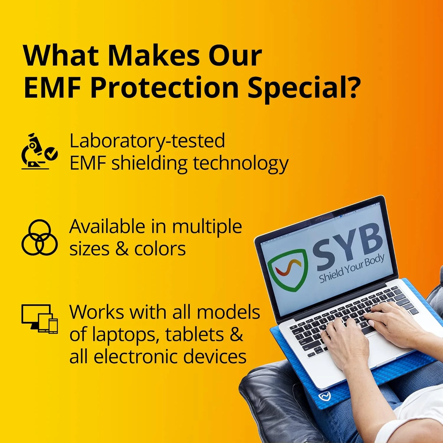 پد لپ تاپ SYB، محافظ تشعشعات EMF و مسدود کننده حرارت برای لپ تاپ های تا 14 اینچ (آبی) پد لپ تاپ SYB، محافظ تشعشعات EMF و مسدود کننده حرارت برای لپ تاپ های تا 14 اینچ (آبی)