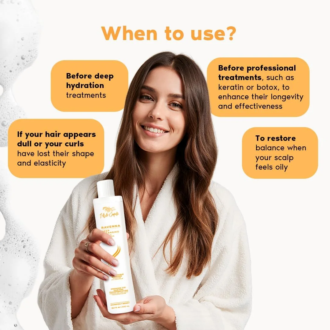 شامپو پاک کننده عمقی مو Ravenna I Belli Capelli، درخشان کننده و مرطوب کننده، 300 میلی لیتر شامپو پاک کننده عمقی مو Ravenna I Belli Capelli، درخشان کننده و مرطوب کننده، 300 میلی لیتر