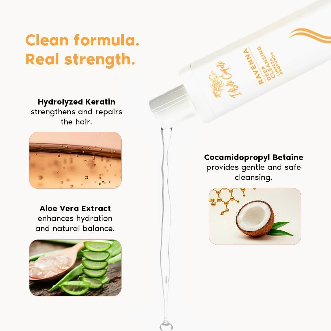 شامپو پاک کننده عمقی مو Ravenna I Belli Capelli، درخشان کننده و مرطوب کننده، 300 میلی لیتر شامپو پاک کننده عمقی مو Ravenna I Belli Capelli، درخشان کننده و مرطوب کننده، 300 میلی لیتر