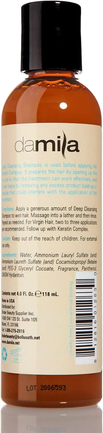 شامپو پاک کننده عمیق دامیلا - شامپو شفاف کننده برای انواع مو - چربی زدایی، از بین برنده رسوبات و تجمع مواد - آماده سازی مو برای درمان کراتینه مو (118 میلی لیتر) شامپو پاک کننده عمیق دامیلا - شامپو شفاف کننده برای انواع مو - چربی زدایی، از بین برنده رسوبات و تجمع مواد - آماده سازی مو برای درمان کراتینه مو (118 میلی لیتر)