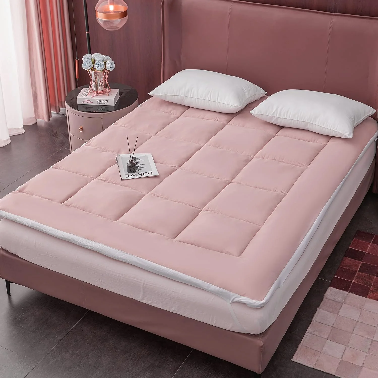 رویه تشک نرم گلدن هوم، جنس پارچه (قهوه ای S1، 200x200 سانتی متر)