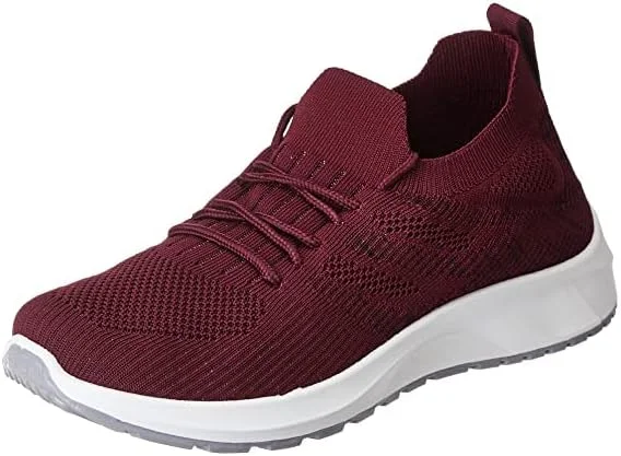 کفش ورزشی زنانه آمبیانس، راحت، مناسب دویدن، زیره برگشت پذیر، سایز 36 تا 41، بند دار، چند رنگ، زرشکی، سایز 36