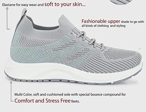 کفش ورزشی زنانه آمبیانس، راحت، مناسب دویدن، زیره برگشت پذیر، سایز 36-41، بند دار، چند رنگ، خاکستری، سایز 36 کفش ورزشی زنانه آمبیانس، راحت، مناسب دویدن، زیره برگشت پذیر، سایز 36-41، بند دار، چند رنگ، خاکستری، سایز 36