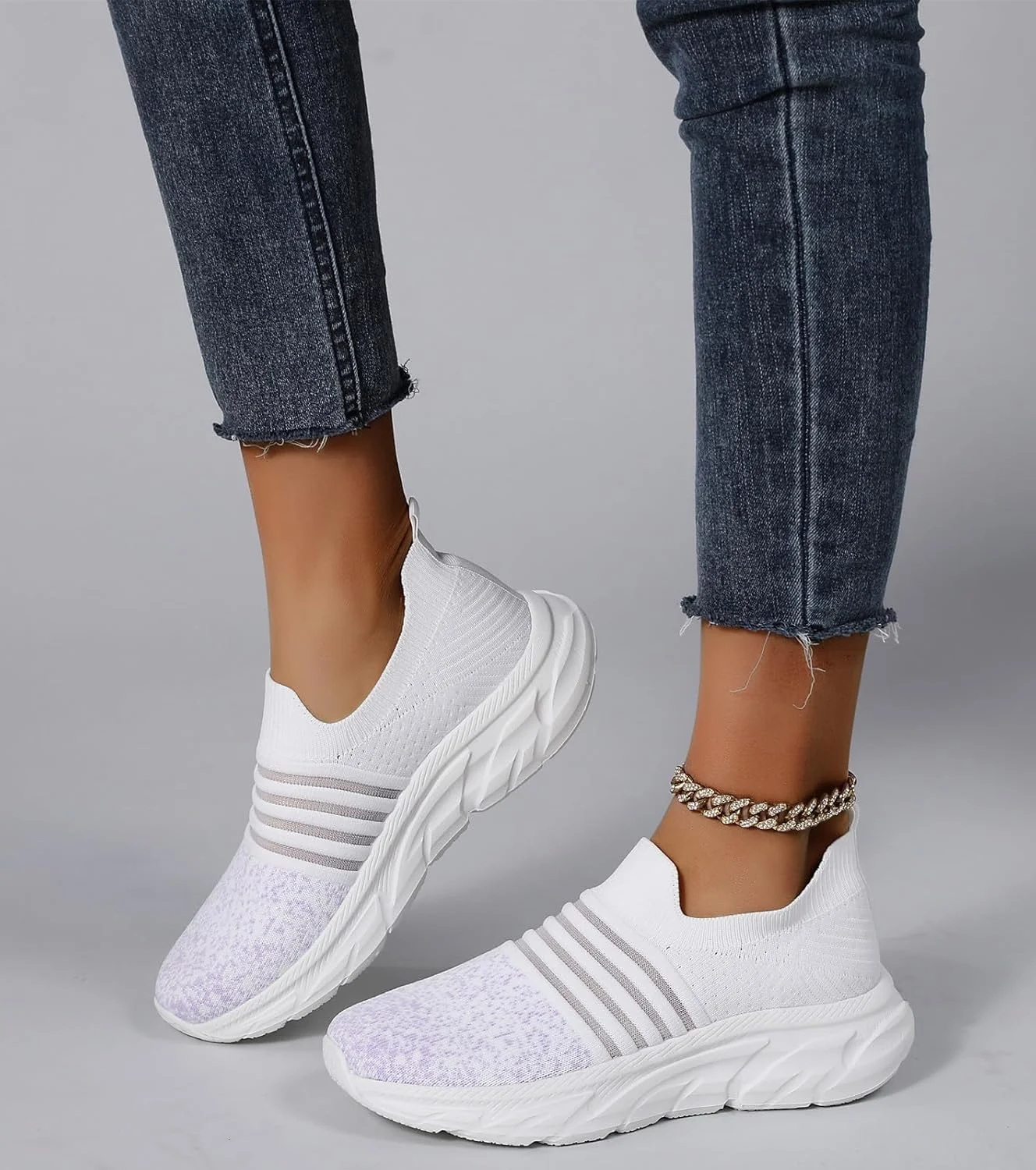 کفش ورزشی زنانه اسلیپ آن، مناسب پیاده روی، راحت، سبک وزن، با قابلیت تنفس، جورابی بافتنی، توری غیر لغزنده، مناسب تنیس، تمرین و دویدن کفش ورزشی زنانه اسلیپ آن، مناسب پیاده روی، راحت، سبک وزن، با قابلیت تنفس، جورابی بافتنی، توری غیر لغزنده، مناسب تنیس، تمرین و دویدن