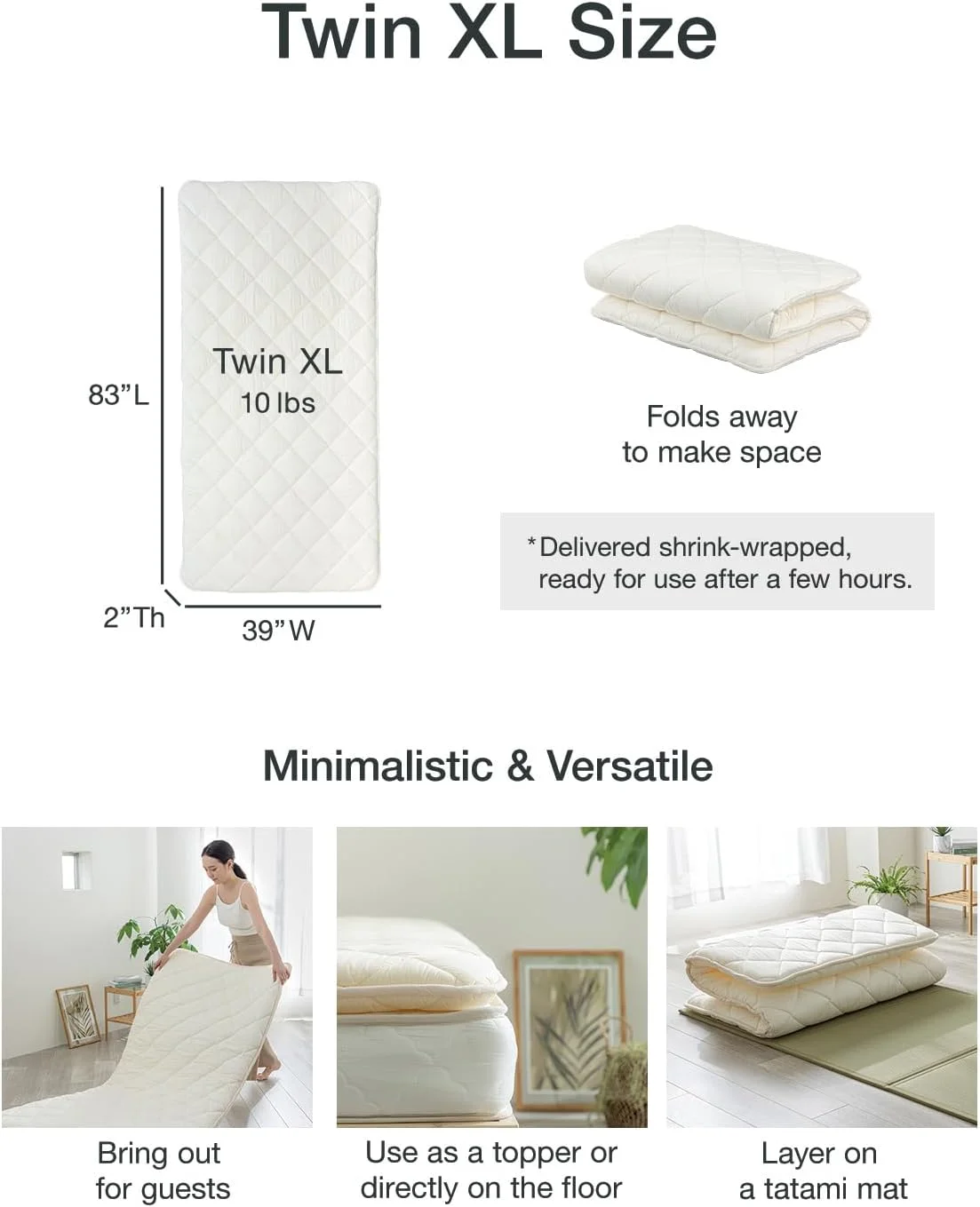 فوتون شیکی سنتی ژاپنی FULI (شیکیبوتون) تشک کف خواب درجه یک، Twin XL. ساخت ژاپن فوتون شیکی سنتی ژاپنی FULI (شیکیبوتون) تشک کف خواب درجه یک، Twin XL. ساخت ژاپن