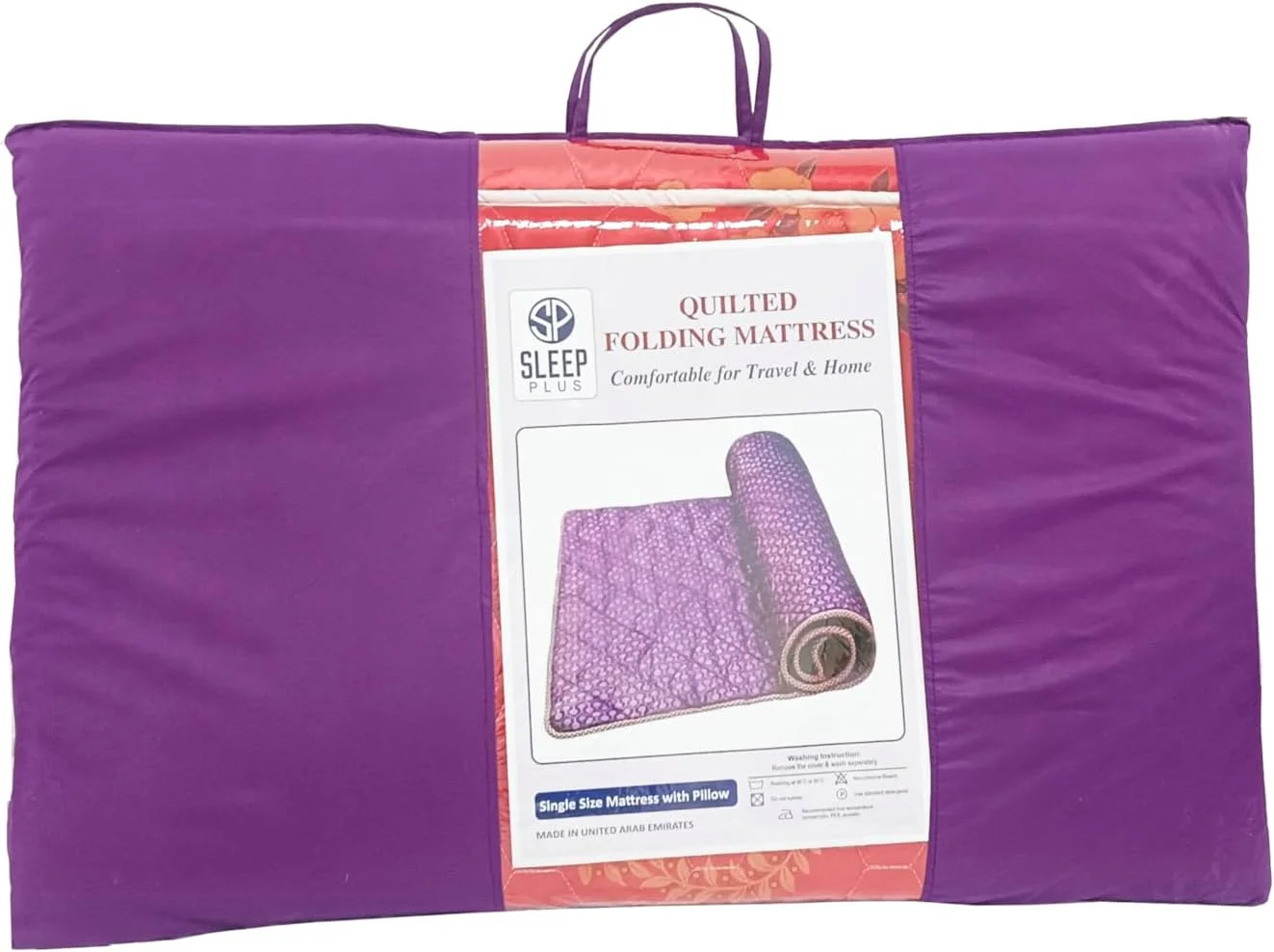 تشک مسافرتی فوم تاشو Sleep Plus - یک نفره، حمل آسان، تاشو سه تکه برای نوزاد و بزرگسال - مشکی