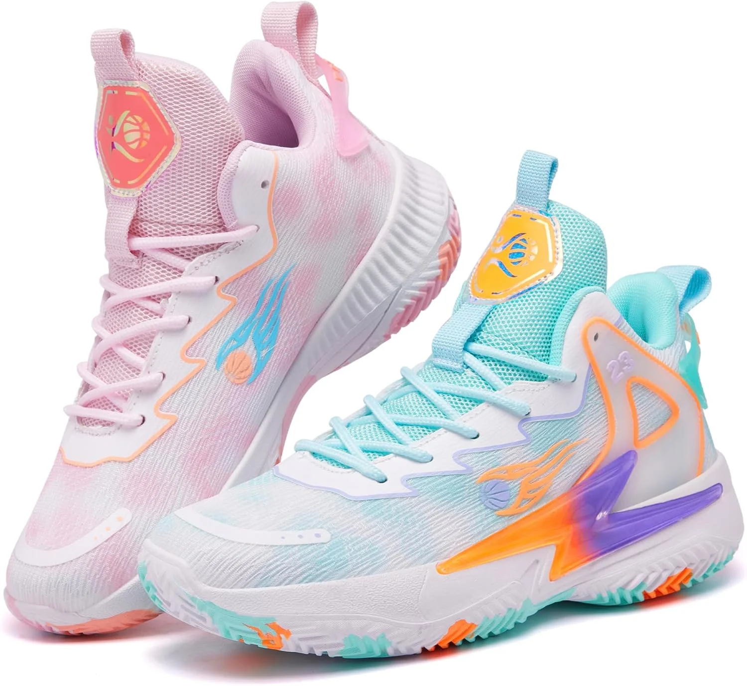 کفش بسکتبال BALCUREY زنانه و مردانه، تنفس پذیر ضد لغزش مناسب فضای باز، کتانی های مد روز غیر جنسیتی بزرگسالان کفش بسکتبال BALCUREY زنانه و مردانه، تنفس پذیر ضد لغزش مناسب فضای باز، کتانی های مد روز غیر جنسیتی بزرگسالان