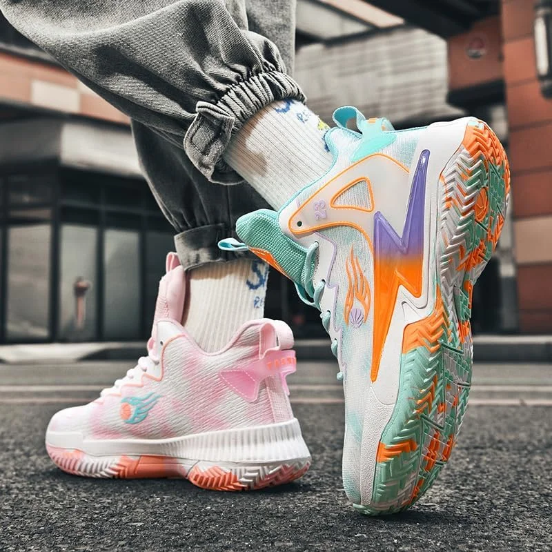 کفش بسکتبال BALCUREY زنانه و مردانه، تنفس پذیر ضد لغزش مناسب فضای باز، کتانی های مد روز غیر جنسیتی بزرگسالان کفش بسکتبال BALCUREY زنانه و مردانه، تنفس پذیر ضد لغزش مناسب فضای باز، کتانی های مد روز غیر جنسیتی بزرگسالان