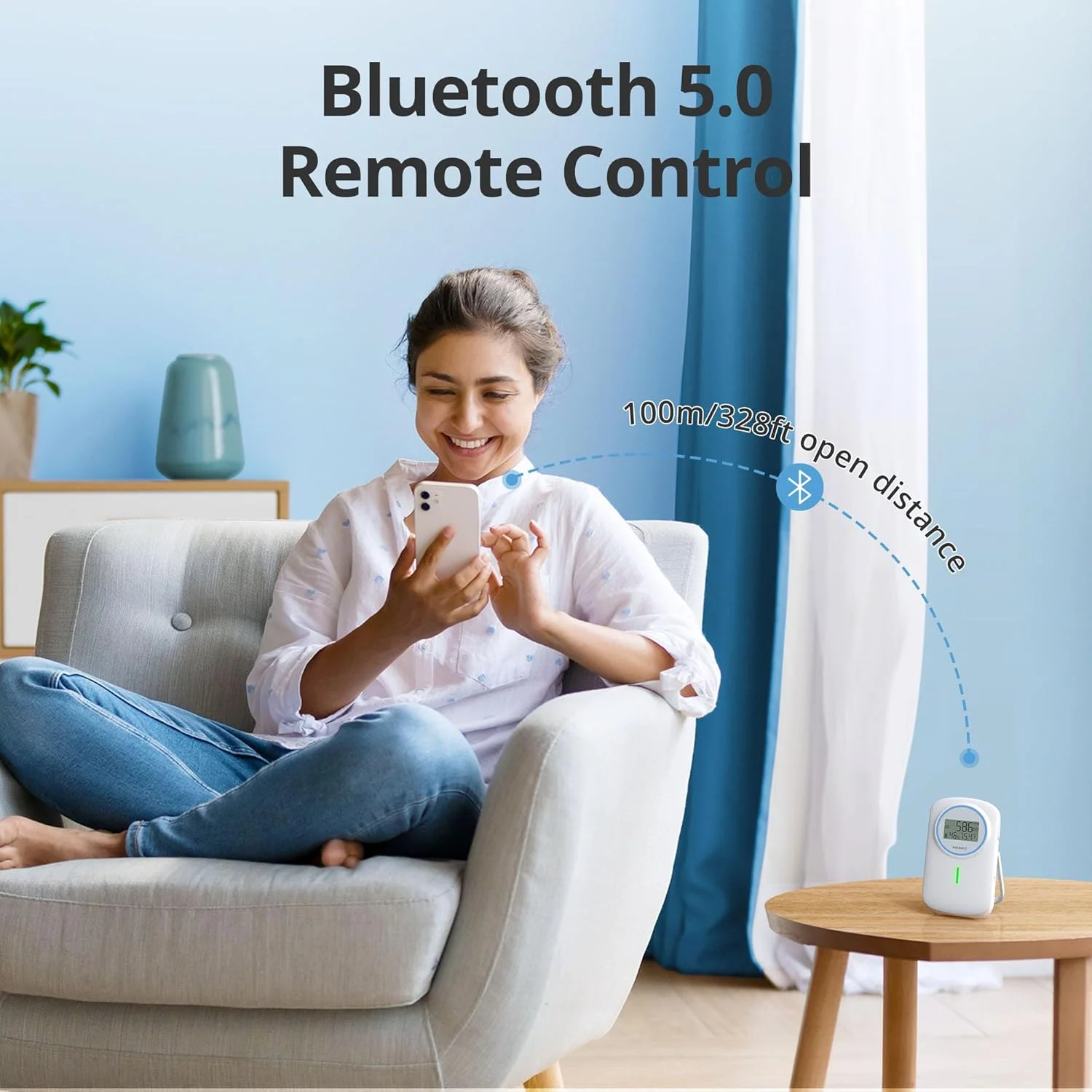 مانیتور هوشمند 3 در 1 CO2 اینکبرد با بلوتوث | مانیتور کیفیت هوا، تشخیص CO2، دما، رطوبت | ردیاب CO2 داخلی با آلارم دوگانه برای خانه، دفتر، گلخانه، مسافرت و غیره