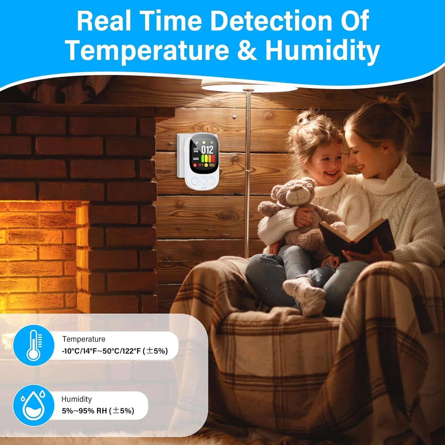 دتکتورهای گاز و مونوکسید کربن بوتیک با دوشاخه، دتکتور مونوکسید کربن با نمایشگر آلارم صوتی و LED دیجیتال، دتکتور نشت گاز برای گاز طبیعی LPG متان پروپان بوتان