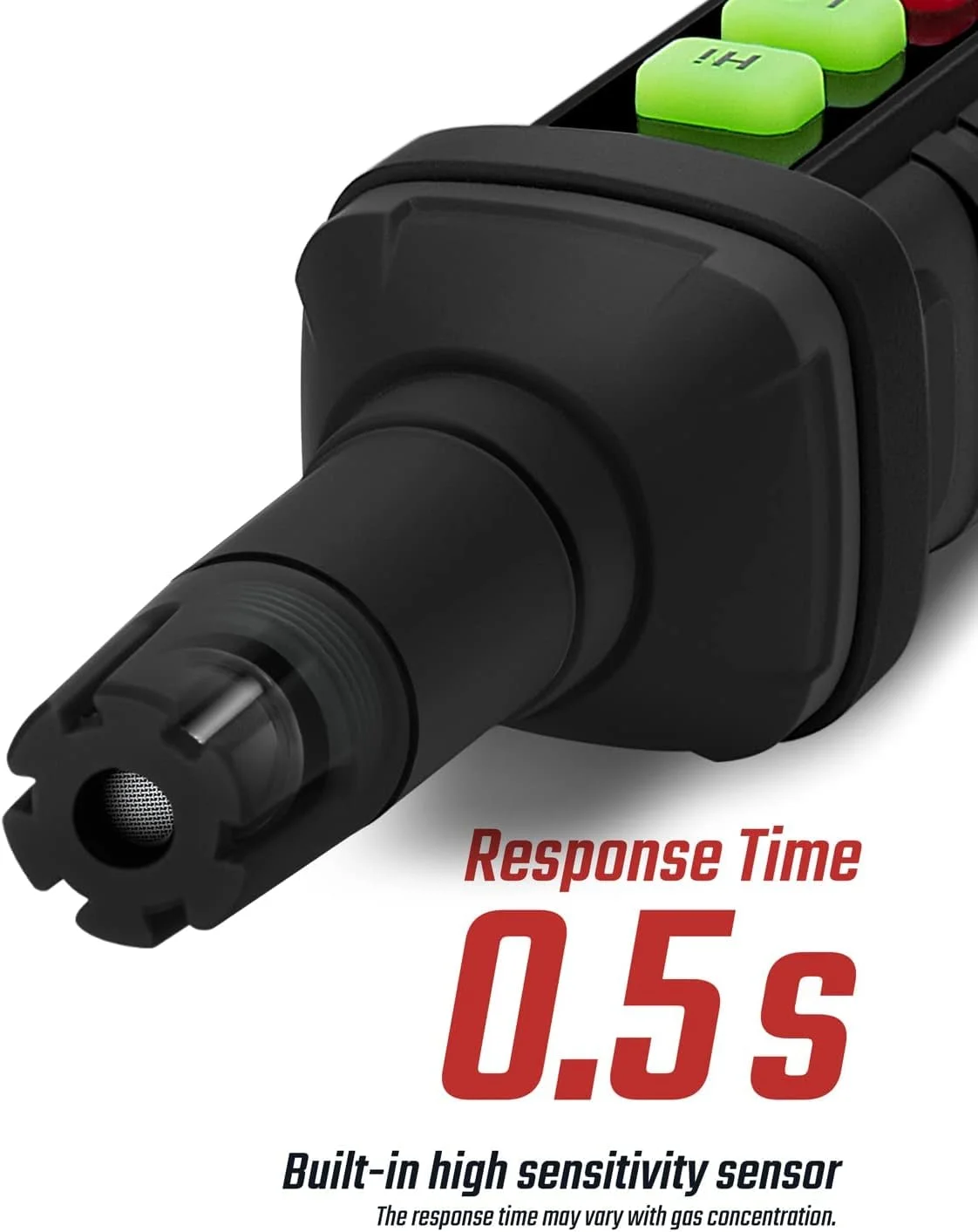 دستگاه تشخیص نشت گاز Excefore، دستگاه تشخیص گاز طبیعی با آلارم صوتی و تصویری، ردیاب گاز قابل حمل برای یافتن منابع نشت گازهای قابل احتراق مانند متان، پروپان برای خانه (شامل باتری x2) - مشکی