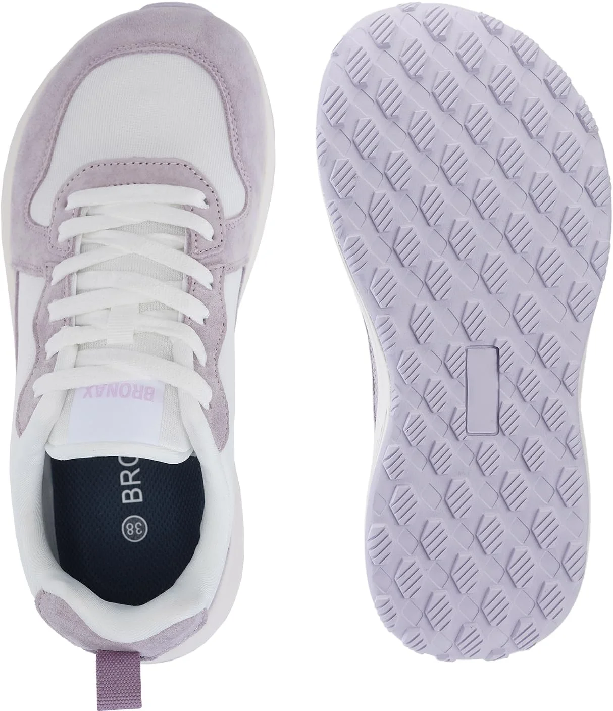 کفش ورزشی و روزمره زنانه BRONAX با پنجه پهن | کتانی با طراحی کلاسیک و جزئیات جیر