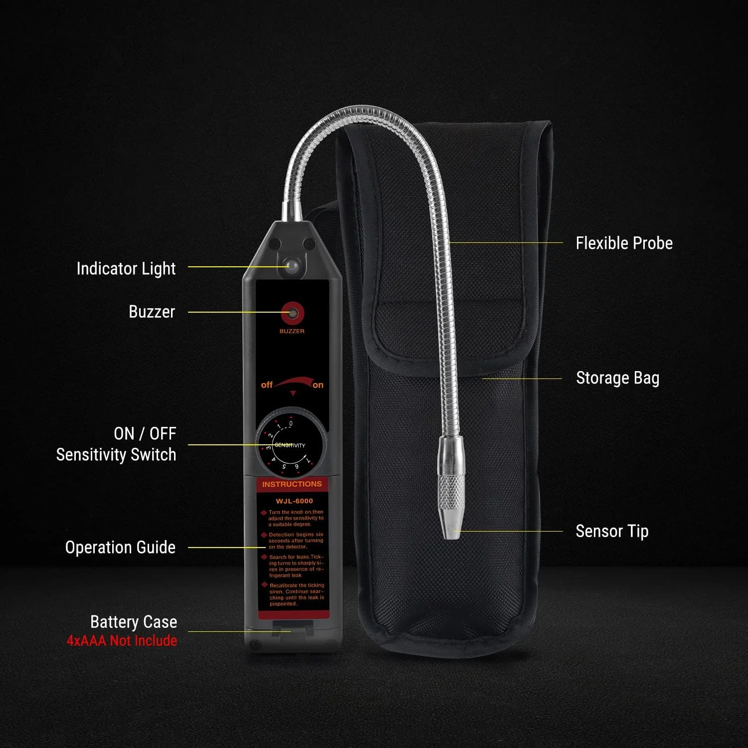 کیت تشخیص نشت سیستم تهویه مطبوع خودرو Lichamp، ردیاب نشت مبرد فریون با نور UV و عینک محافظ، LB01