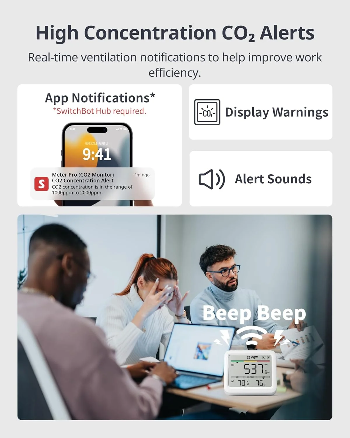 مانیتور کیفیت هوای داخل خانه سوییچ بات Meter Pro CO2، 6 در 1، آلارم CO2، نمایشگر بزرگ، تستر کیفیت هوا بلوتوثی برای خانه، دفتر، ذخیره سازی داده 2 مانیتور کیفیت هوای داخل خانه سوییچ بات Meter Pro CO2، 6 در 1، آلارم CO2، نمایشگر بزرگ، تستر کیفیت هوا بلوتوثی برای خانه، دفتر، ذخیره سازی داده 2
