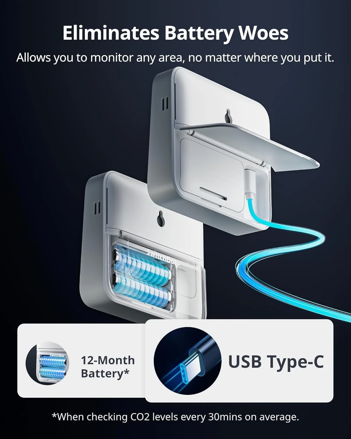 مانیتور کیفیت هوای داخل خانه سوییچ بات Meter Pro CO2، 6 در 1، آلارم CO2، نمایشگر بزرگ، تستر کیفیت هوا بلوتوثی برای خانه، دفتر، ذخیره سازی داده 2 مانیتور کیفیت هوای داخل خانه سوییچ بات Meter Pro CO2، 6 در 1، آلارم CO2، نمایشگر بزرگ، تستر کیفیت هوا بلوتوثی برای خانه، دفتر، ذخیره سازی داده 2