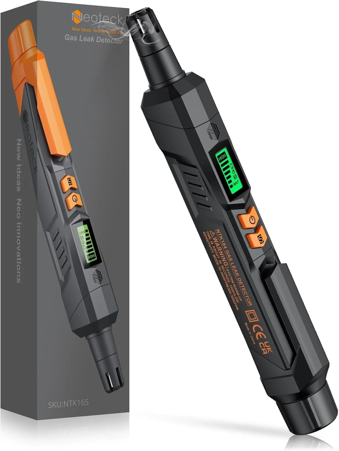 نئوتک آشکارساز گاز قابل حمل، ردیاب نشت گاز با آلارم صوتی و تصویری، بوکش گاز با LCD دیجیتال برای تشخیص منابع نشت گاز، سوخت هایی مانند متان و پروپان