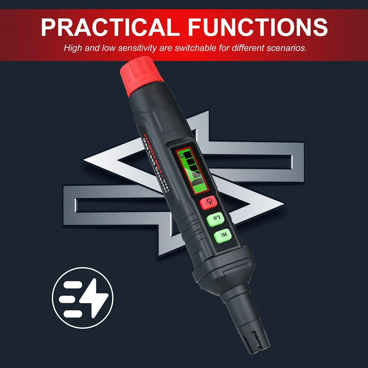 آشکارساز نشت گاز قابل حمل Obery، آلارم تشخیص گازهای قابل احتراق با آلارم صوتی و تصویری برای انواع گازهای قابل اشتعال پروپان متان گاز طبیعی