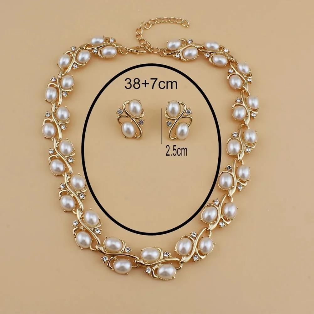 ست جواهرات گردنبند و گوشواره مرواریدی شیک و جدید زنانه Shining Diva Fashion (15225s) ست جواهرات گردنبند و گوشواره مرواریدی شیک و جدید زنانه Shining Diva Fashion (15225s)